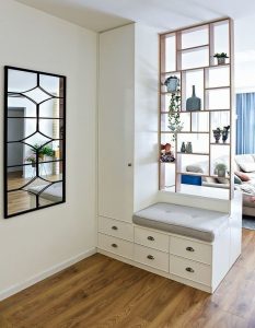 Desain apartemen studio Rak Minimalis 